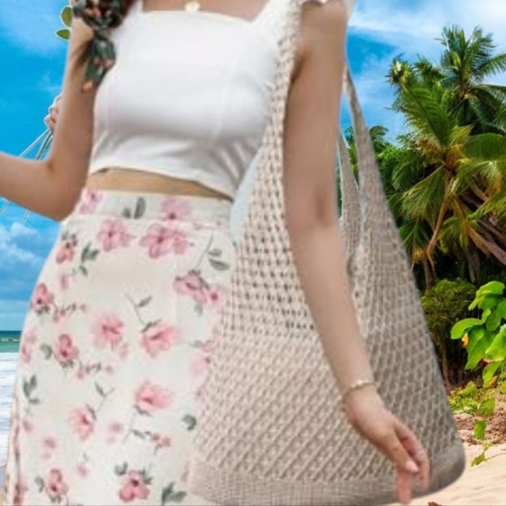Boho Crochet Shoulder Bag NWT - Picture 3 of 4